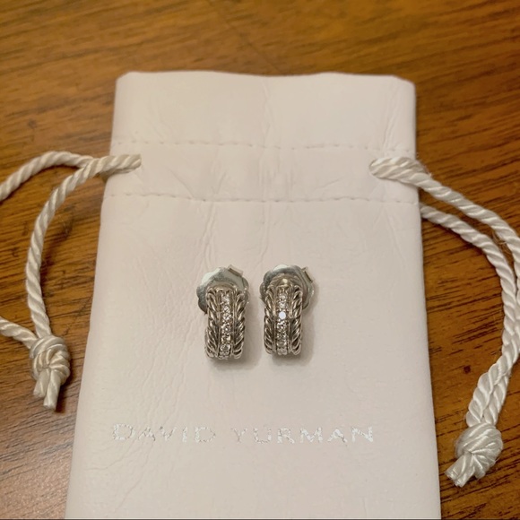 David Yurman Jewelry - DAVID YURMAN Cable Classic Earrings with Diamonds